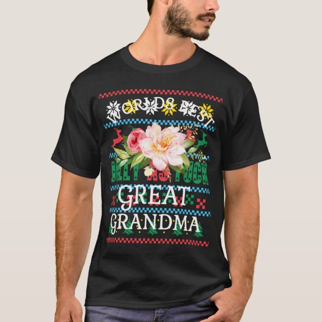 Welten Beste Großartige Großmutter Rosa Blume Groß T-Shirt (Vorderseite)