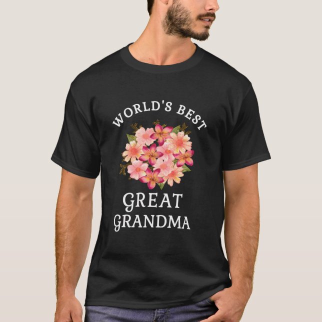 Welten Beste große Oma Pink Peach Blume T-Shirt (Vorderseite)