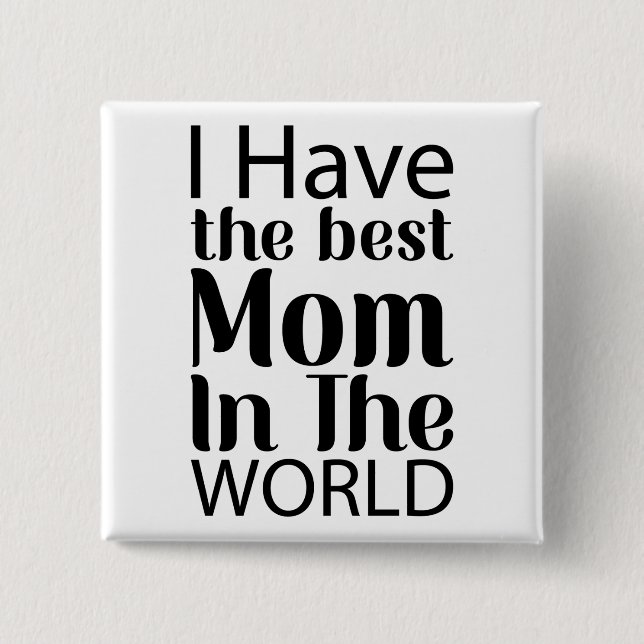 Welten Beste Mama Elegantes Schwarz-Weiß-Script Button (Vorderseite)