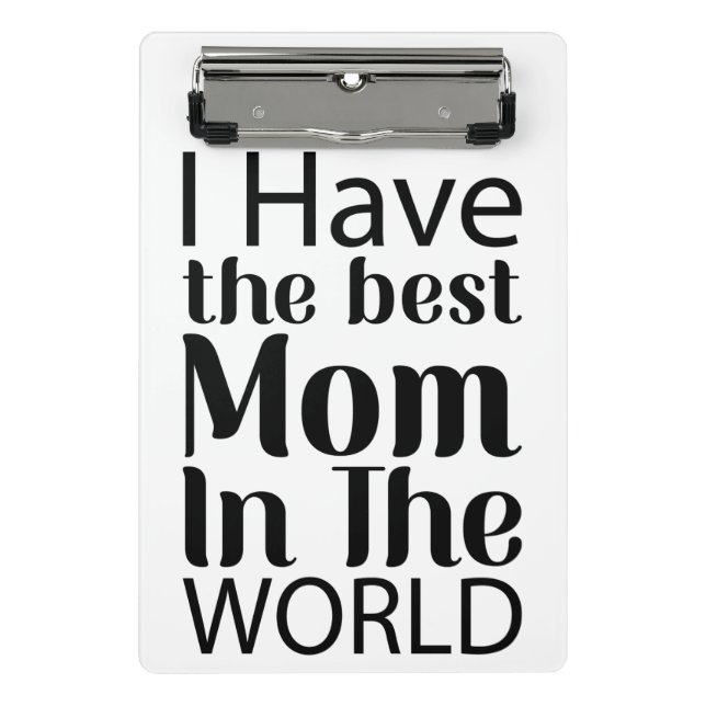 Welten Beste Mama Elegantes Schwarz-Weiß-Script Mini Klemmbrett (Vorderseite)