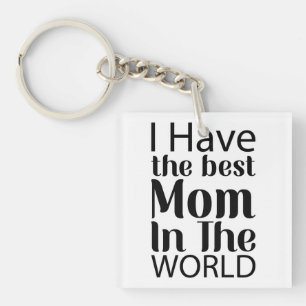 Welten Beste Mama Elegantes Schwarz-Weiß-Script Schlüsselanhänger