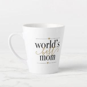 Welten Beste Mama Moderne Elegante Schwarz und Gol Milchtasse