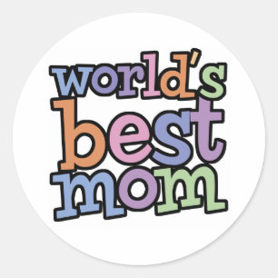 Welten Beste Mama T - Shirt & Geschenke Runder Aufkleber