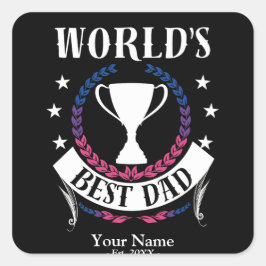 Welten Beste Vater Vatertag Bisexuelle Flaggenfarb Quadratischer Aufkleber