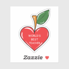 Welten besten Lehrer Apfelspass Aufkleber