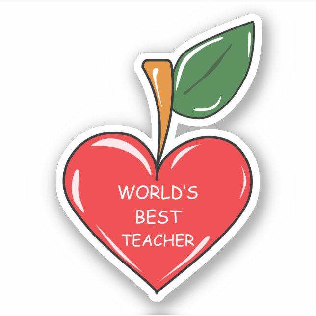Welten besten Lehrer Apfelspass Aufkleber (Vorderseite)