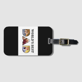 Welten besten Vater Zitat Modernes 3-Foto Collage Gepäckanhänger