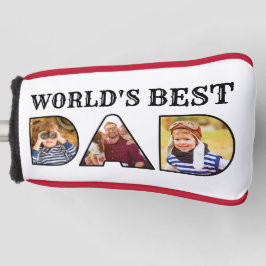 Welten besten Vater Zitat Modernes 3-Foto Collage Golf Headcover