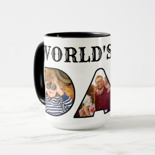 Welten besten Vater Zitat Modernes 3-Foto Collage Tasse