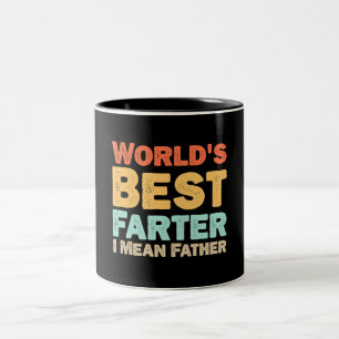 Welten Bester Farter I Gemeiner Vater Zweifarbige Tasse