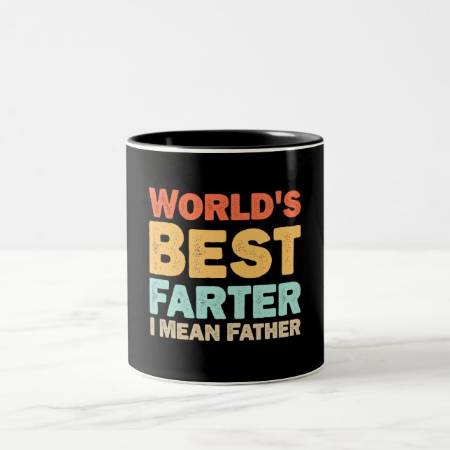 Welten Bester Farter I Gemeiner Vater Zweifarbige Tasse (Mittel)
