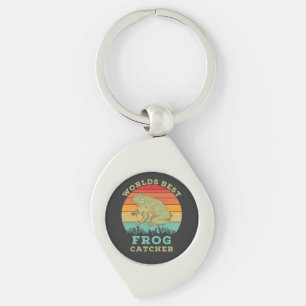 Welten Bester Froschfänger, Retro Vintag Frog Love Schlüsselanhänger