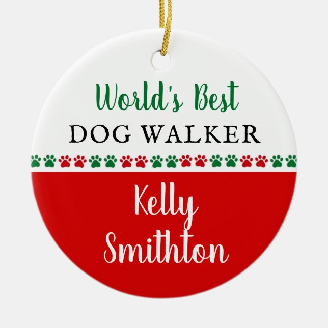 Welten Bester Hund Walker Vielen Dank Weihnachtsge Keramik Ornament (Vorne)
