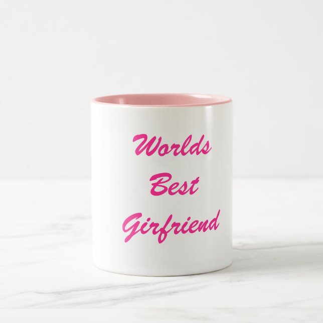 Welten bestes Girfriend Zweifarbige Tasse (Mittel)