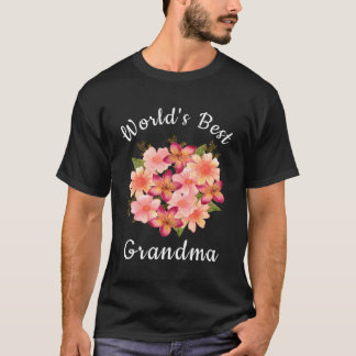 Welten Bestes Grandma Pink Peach Blume Großartiges T-Shirt