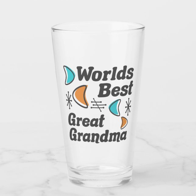 Welten Bestes Großes Oma Retro Glas (Vorderseite)