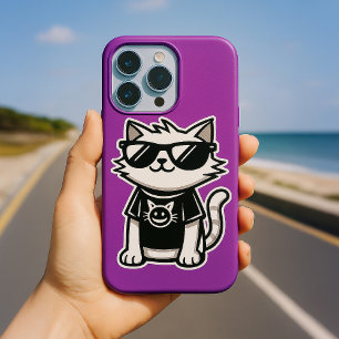 Welten Coolste Katze mit Sonnenbrille Lila iPhone 16 Hülle