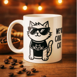 Welten Coolste Katze mit Sonnenbrille Weiß Kaffeetasse