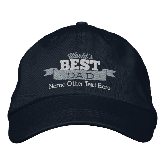 Welten personalisierter Vater Bestickte Baseballkappe (Vorderseite)