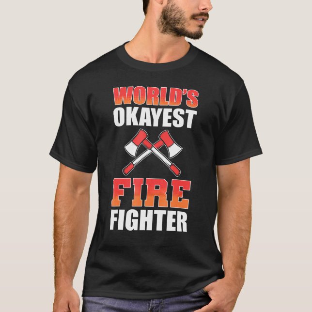 Welten sind Brandbekämpfer Fireman Feuerwehr T-Shirt (Vorderseite)