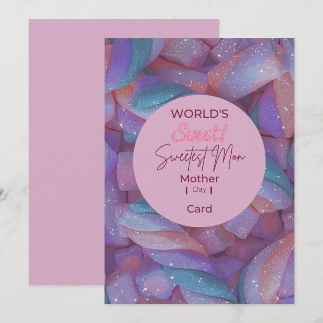 Welten Süßeste Mama  Dankeskarte (Vorne/Hinten)