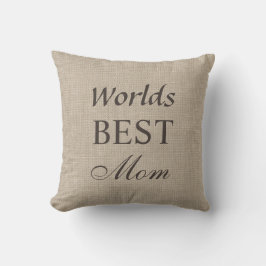 Weltet beste Mama Kissen auf Burlap