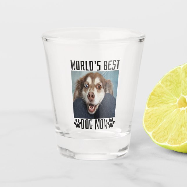 Weltet besten Hunde-Mama-Shot-Glas Schnapsglas (Vorderseite)