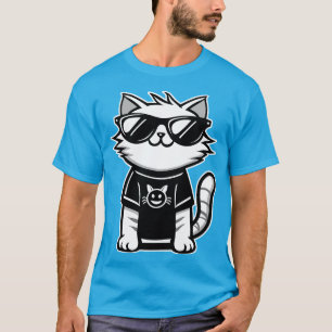 Weltet Coolste Katze mit Sonnenbrille Blue T-Shirt