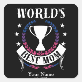 Weltet die besten Mama Muttertagsfarben für Bisexu Quadratischer Aufkleber