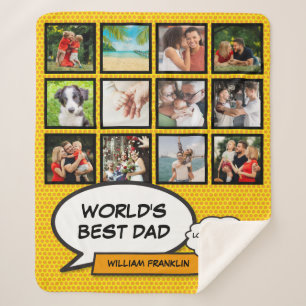 Weltet ihr bestes Vater Foto Collage Fun Cooles Co Sherpadecke