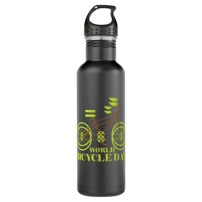 Weltfahrradtag Edelstahlflasche (Vorderseite)