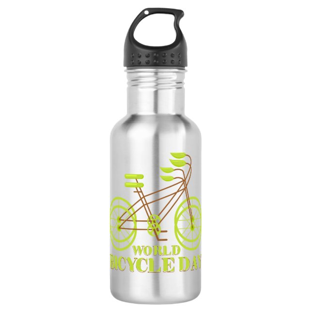 Weltfahrradtag Edelstahlflasche (Vorderseite)
