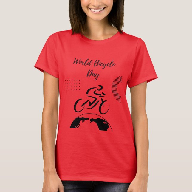 Weltfahrradtag - T - Shirt der Fahrradbegeisterten (Vorderseite)