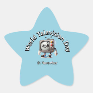 Weltfernsehtag. 21 November Stern-Aufkleber