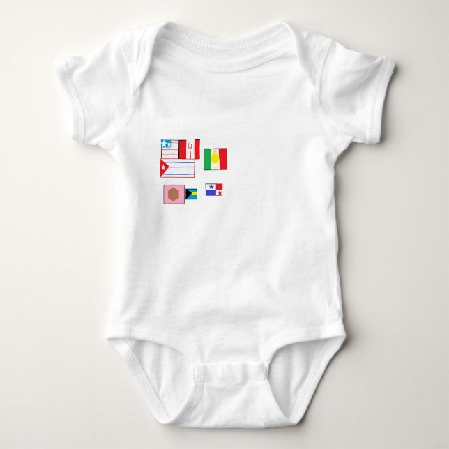 Weltflaggen Baby Strampler (Vorderseite)