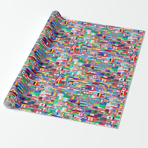 Weltflaggen-Collage Geschenkpapier