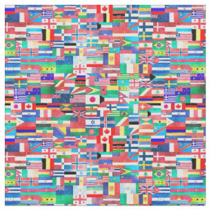Weltflaggen-Collage Stoff