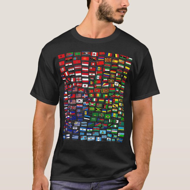 Weltflaggen - Coole Länderflagge Internationale T-Shirt (Vorderseite)