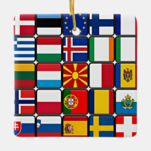 Weltflaggen Keramikornament