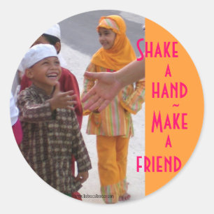 Weltfreundschaft Runder Aufkleber