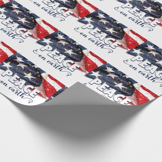 Weltfrieden American Flag Patriotic Weihnachten Geschenkpapier (Ecke)