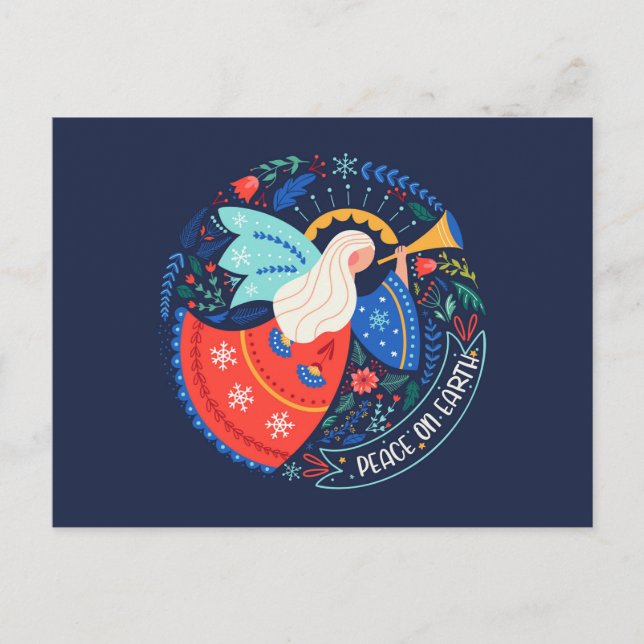 Weltfrieden Angel Design Postkarte (Vorderseite)