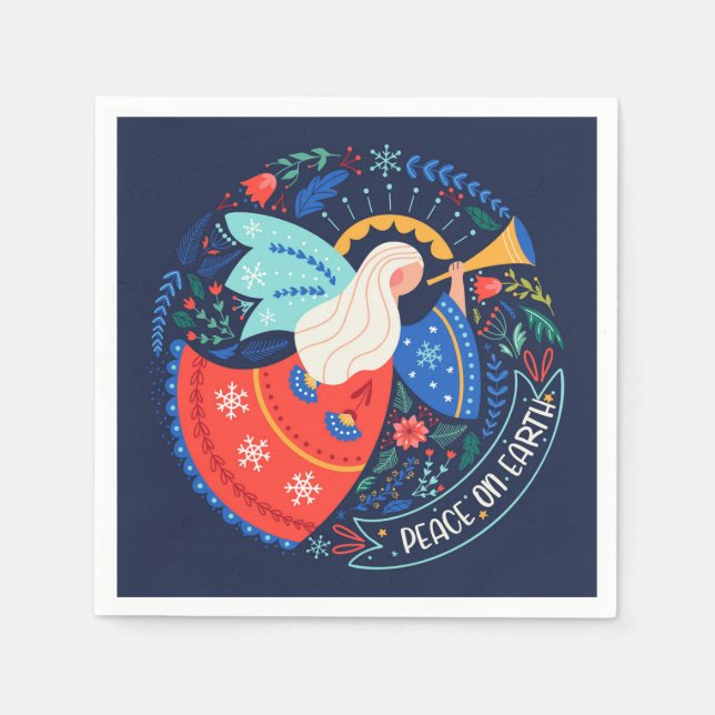 Weltfrieden Angel Design Serviette (Vorderseite)