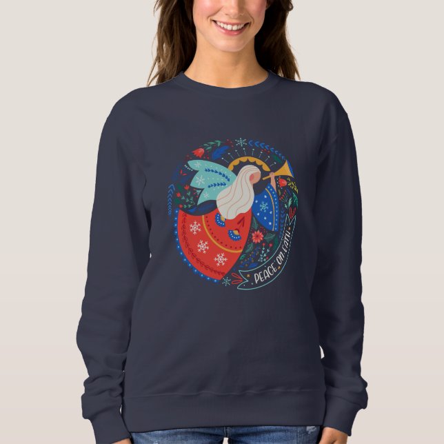 Weltfrieden Angel Design Sweatshirt (Vorderseite)