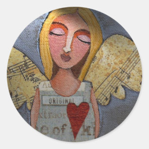 Weltfrieden Angel - Weihnachtsaufkleber Runder Aufkleber