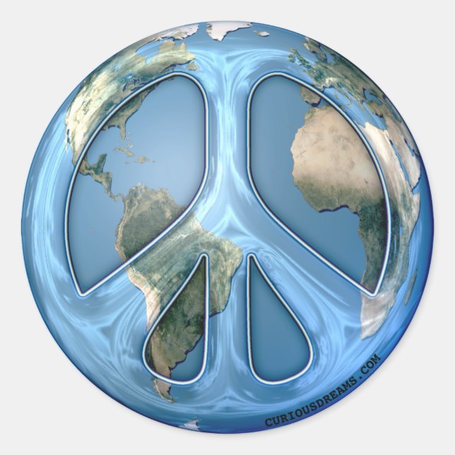Weltfrieden-Aufkleber Runder Aufkleber (Vorderseite)