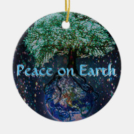 Weltfrieden-Baum des Lebens Keramikornament