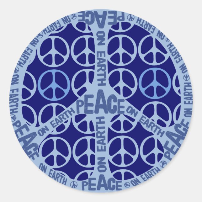 Weltfrieden Blue Peace Runder Aufkleber (Vorderseite)