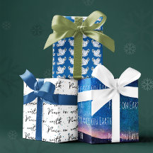 Weltfrieden Blue White Dove Muster Weihnachten