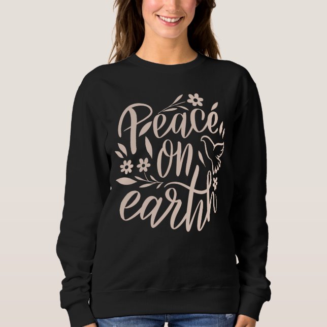 Weltfrieden Blumendesign Sweatshirt (Vorderseite)